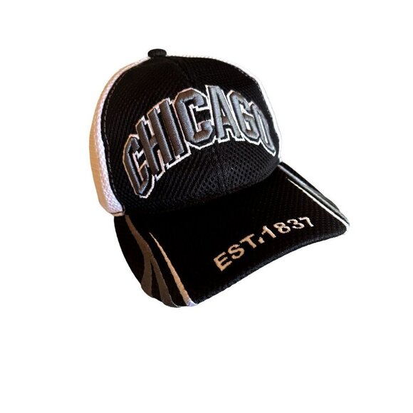 Chicago Black Souvenir Mesh Hat Cap Adjustable - Picture 2 of 7